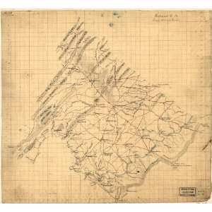  Civil War Map Frederick Co. Va., from Woods map.