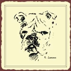  Bulldog Dog Sketch Vintage Metal Animal Retro Tin Sign
