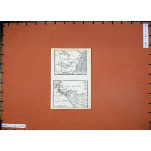   1900 Antique Map Italy Street Plan Golfo Taranto Mare