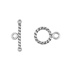  Sterling Silver 9mm Round Wrapped Toggle Clasp