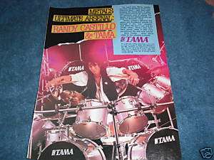 Tama Drums   Randy Castillo Ozzy Osbourne 1988 Ad  