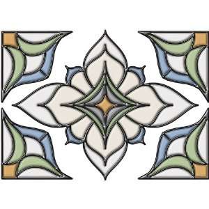    Alden Blue Stained Glass Applique by Brewster