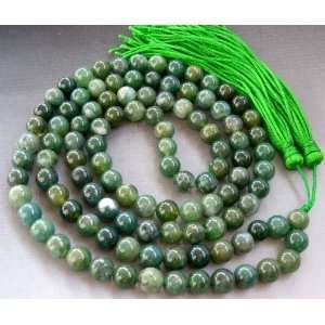   Green Stone Beads Tibet Buddhist Prayer Mala Necklace 