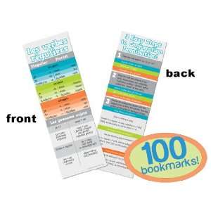  Regular Verbs French Bookmarks Set of 100