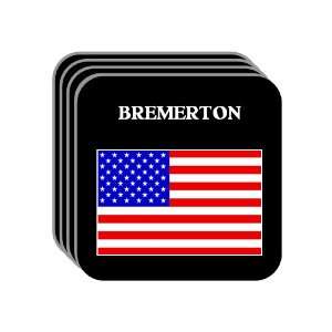 US Flag   Bremerton, Washington (WA) Set of 4 Mini Mousepad Coasters