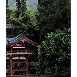   Japanese Byodu in Temple Watercolor 5ft Tall #AC102 