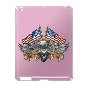  iPad 2 Case Pink of Eagle American Flag and Motorcycle Engine 