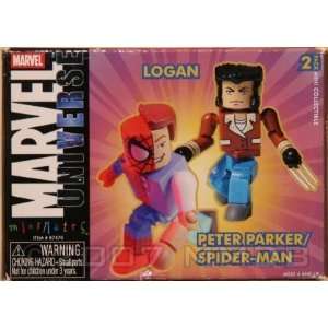  Marvel Universe Minimates Logan and Peter Parker/Spider 