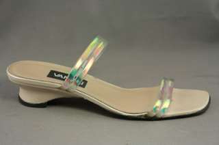 Gently Worn Van Eli Neon Strappy Sandals Ladies 8 Narrow  