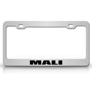 MALI Country Steel Auto License Plate Frame Tag Holder, Chrome/Black
