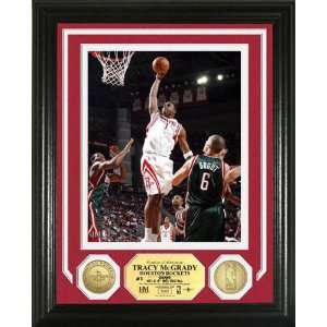 Tracy McGrady Houston Rockets Photo Mint with Two 24KT Gold Coins 