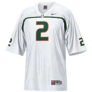 Nike Miami Hurricanes #2 White Tackle Twill Football Jersey  