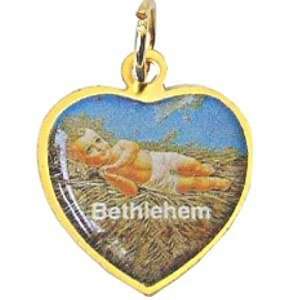   Bethlehem gold plated heart   Baby Jesus medal Arts, Crafts & Sewing