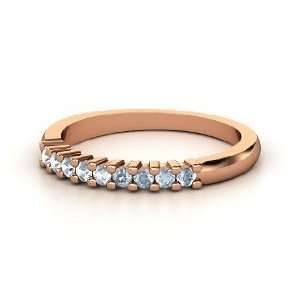 Slim Nine Gem Band Ring, 14K Rose Gold Ring with 