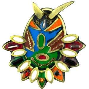  Colorful Tribal Mask Brooches And Pins Pugster Jewelry