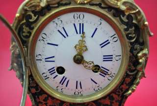 small Boule Mantel Clock   original tortoiseshell   stamped Breveté 