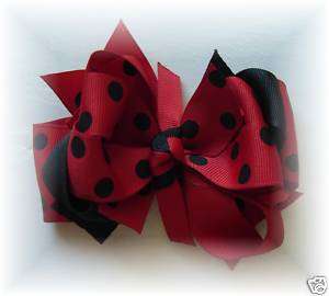 Red Black toddler/girls boutique hair bow hairbow  