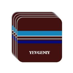   Name Gift   YEVGENIY Set of 4 Mini Mousepad Coasters (blue design