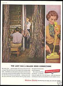 1959 Telephone Switchboard Wire Installers Western Ad  