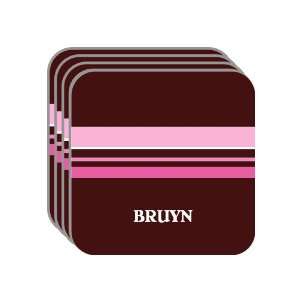 Personal Name Gift   BRUYN Set of 4 Mini Mousepad Coasters (pink 