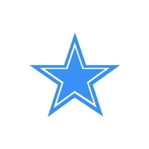  Star Cowboys LIGHT BLUE Vinyl window decal sticker Office 