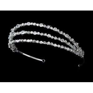  Silver CrystalsTriple Band Headband Tiara Jewelry