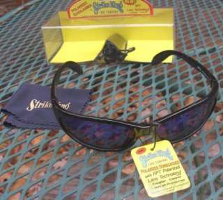 Strike King Blue Wave Polarized Sunglasses Black Frame Gray Blue Lens 