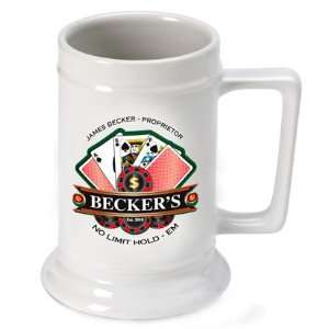   Favors Personalized 16 oz. Poker Beer Stein