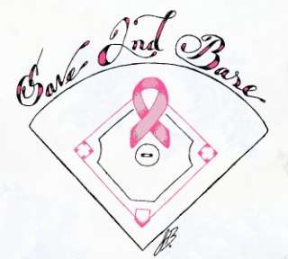 Breast Cancer Awareness SAVE 2ND BASE charity Tee Shirt  