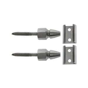 Pair of Stainless Steel Bullet Shutter Catches With Natural Steel 