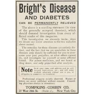   ORIG. Ad Diabetes Brights Disease Quackery Cure   Original Print Ad