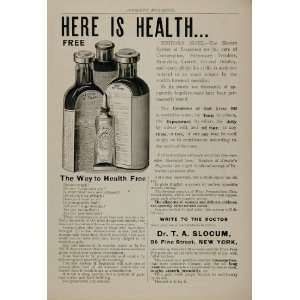   Slocum Tonic Medicine Quackery   Original Print Ad