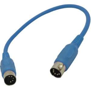  Seismic Audio   SAMIDIBlue1   Blue MIDI Cable 1 Foot 