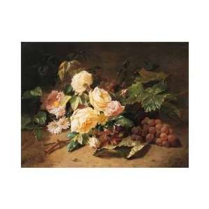  Summer Flowers Grapes Poster Print