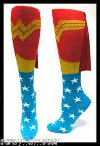 DC Comics WONDER WOMAN Cape Knee High Sock NIP Superhero womens socks 