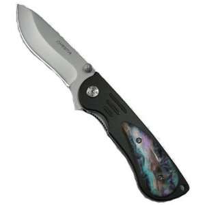 Abalone Handle Spring Assisted Knife 