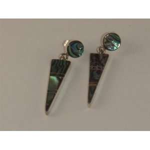  Inlaid Abalone Shell Sterling Silver Earrings   ER 0066 
