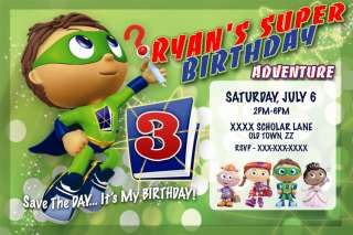 SUPER WHY BIRTHDAY INVITATIONS INVITES upick CUSTOM  