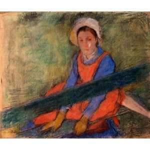  Oil Painting Woman Seated on a Bench Edgar Degas Hand Painted 