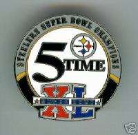 STEELERS 5 TIME SUPER BOWL CHAMPIONS CIRCLE PIN  