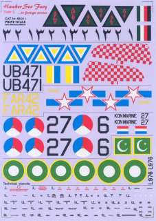 Print Scale Decals 1/48 FOREIGN HAWKER SEA FURY  