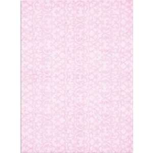 The Rug Market 11601 Romantic Chic Scroll Pink Contemporary Rug