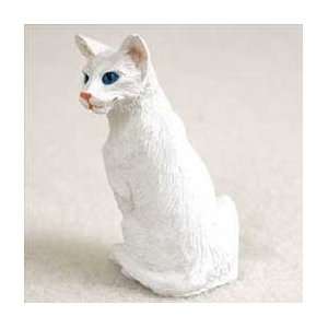    White Oriental Shorthair Miniature Cat Figurine