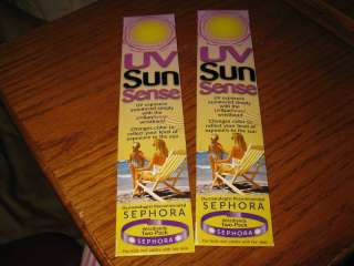 UV SUN SENSE BY SEPHORA 4 SUN WRISTBANDS NEW  