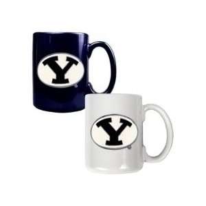   BYU Cougars 2pc Team Color Ceramic Coffee Mug Set