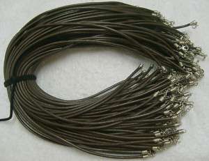100s brown real leather necklace cord 3mm w lobster 16  