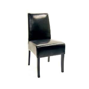 Wholesale Interiors Regal Black Leather Dining Chair (Set 