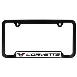 C5 Corvette License Plate Frame, Black Finish Plastic Cutout Bottom