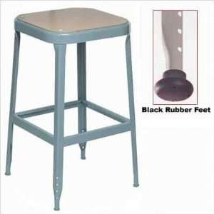 24 Stool Pressed Wood Seat (Black Rubber Feet) (Set of 2) Stool Color 