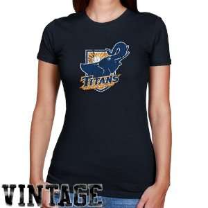 Cal State Fullerton Titans Ladies Navy Blue Distressed Logo Vintage 